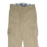 BRUNOTTO Mens Cotton Blend Beige Relaxed Cargo Trousers W36 L29 Utility Casual