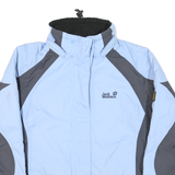 JACK WOLFSKIN Womens Blue & Grey Outdoor Jacket M Polyester Blend Woven