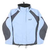 JACK WOLFSKIN Womens Blue & Grey Outdoor Jacket M Polyester Blend Woven