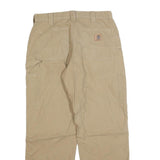DICKIES Mens Cotton Blend Beige Regular Fit Straight Leg Trousers W33 L30