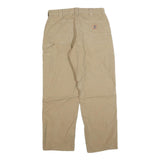 DICKIES Mens Cotton Blend Beige Regular Fit Straight Leg Trousers W33 L30