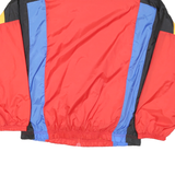 Mens Red & Blue Nylon Colourblock Jacket M Zip Casual Retro Lightweight