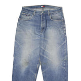 TOMMY JEANS Mens Regular Fit Blue Denim Jeans W36 L30 Classic Cotton Zip