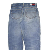 TOMMY JEANS Mens Regular Fit Blue Denim Jeans W36 L30 Classic Cotton Zip