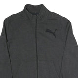 PUMA Mens Black Grey Classic Zip Cotton Blend Jacket L Sweatshirt Trackwear