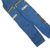 Boys Blue & Brown Cotton Blend Dungarees M W26 L25 Playwear Durable Adjustable