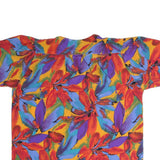 BIG COMPANY Womens Orange & Purple Printed Short Sleeve Button Neck Top XL