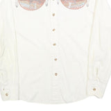 KENNINGTON Mens White Western Shirt L Decorative Native American Print