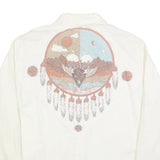 KENNINGTON Mens White Western Shirt L Decorative Native American Print