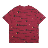 CHAMPION Mens Red & Orange Graphic T-Shirt XL Short Sleeve Crew Neck Logo Print