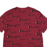 CHAMPION Mens Red & Orange Graphic T-Shirt XL Short Sleeve Crew Neck Logo Print