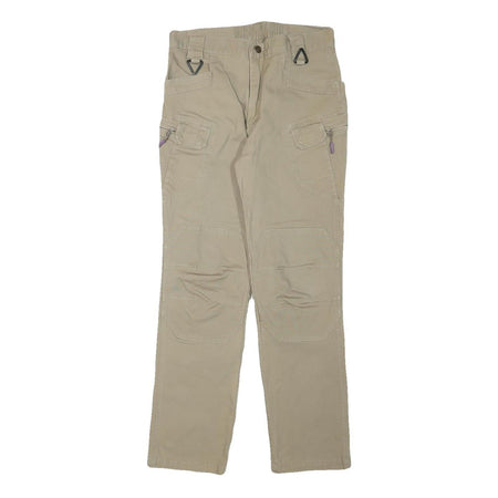 THE HERMIT Mens Cotton Blend Beige Regular Fit Straight Leg Trousers W29 L28