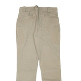 THE HERMIT Mens Cotton Blend Beige Regular Fit Straight Leg Trousers W29 L28