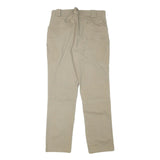 THE HERMIT Mens Cotton Blend Beige Regular Fit Straight Leg Trousers W29 L28