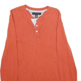 TOMMY HILFIGER Mens Orange Plain Cotton Pullover Crew Neck Basic Knit XS Casual