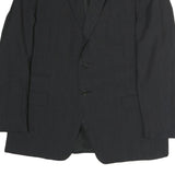 TOMMY HILFIGER Mens Black Button Jacket L Cotton Plain Classic Formal Blazer