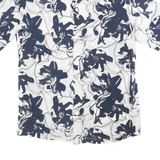 ARMANI EXCHANGE Mens White & Navy Floral Print Shirt XS Cotton Blend Summer