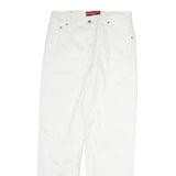 LEVI'S Womens Cotton White Regular Straight Trousers W30 L31 Classic Zip Pocket