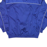 REEBOK Mens Blue & Black Track Jacket L Polyester Plain Zip Athletic Sport