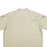 CARHARTT Mens Beige Work Shirt Relaxed Fit 2XL Cotton Short Sleeve Button Front