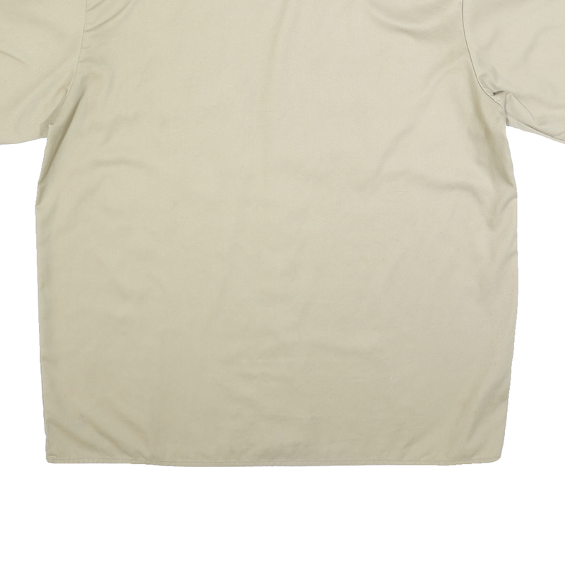 CARHARTT Mens Beige Work Shirt Relaxed Fit 2XL Cotton Short Sleeve Button Front