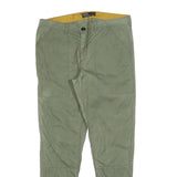 PULL & BEAR Mens Polyester Blend Green Slim Slim Leg Trousers W34 L30 Casual