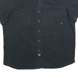 DICKIES Mens Black & Grey Short Sleeve Work Shirt 2XL Cotton Blend Casual