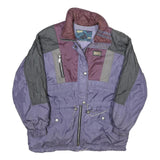 JOFF Womens Purple Black Nylon Zip Jacket UK 14 Colourblock Outdoor Puffa