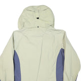 COLUMBIA Womens Beige & Blue Waterproof Zip Jacket M Polyester Blend Outdoor