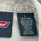 Dickies Short Sleeve Shirt - Large Beige Cotton
