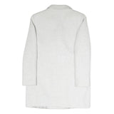 ZARA Womens White Coat S Cotton Blend Double Breasted Button Classic Elegant