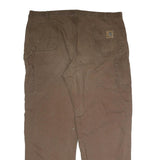 CARHARTT Mens Brown Cotton Regular Fit Straight Leg Trousers W44 L32 Workwear