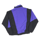 PLAYCREW Mens Black & Purple Athletic Jacket S Polyester Blend Colourblock Zip