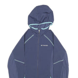 COLUMBIA Womens Blue Jacket XS Polyester Zip Hooded Plain Lightweight Outdoor