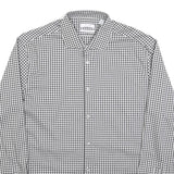 CALVIN KLEIN Mens Black & White Check Shirt L Cotton Blend Long Sleeve Button