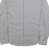 CALVIN KLEIN Mens Black & White Check Shirt L Cotton Blend Long Sleeve Button