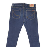 DICKIES Mens Jeans Blue Regular Skinny Denim W32 L28 Zip Cotton Blend