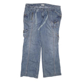 CLOCKHOUSE Womens Relaxed Blue Denim Medium Jeans W38 L32 Casual Cargo Pockets