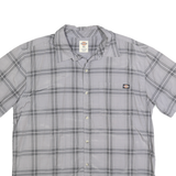 DICKIES Mens Grey Check Short Sleeve Shirt XL Casual Cotton Blend Comfortable