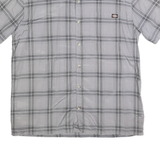 DICKIES Mens Grey Check Short Sleeve Shirt XL Casual Cotton Blend Comfortable