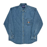 Hard Rock Cafe Logo Hard Rock Cafe Denim Shirt - Large Blue Cotton