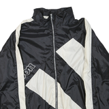 WILSON Mens Black & Cream Zip Jacket XL Polyester Blend Colourblock Lightweight