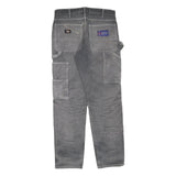 DICKIES Mens Grey Cotton Blend Regular Fit Straight Leg Trousers W32 L30