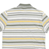 LACOSTE Mens White Green & Yellow Striped Short Sleeve Polo Shirt S Cotton Blend