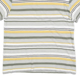 LACOSTE Mens White Green & Yellow Striped Short Sleeve Polo Shirt S Cotton Blend