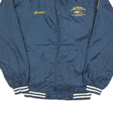 CARDINAL Mens Navy Blue Polyester Button Jacket L Varsity Striped Cuffs