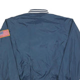 CARDINAL Mens Navy Blue Polyester Button Jacket L Varsity Striped Cuffs