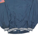 CARDINAL Mens Navy Blue Polyester Button Jacket L Varsity Striped Cuffs