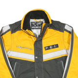 PHENIX Mens Yellow & Grey Sporty Zip Jacket L Polyester Blend Colourblock