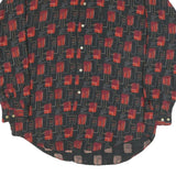 L'UOMO VOGUE Mens Black & Red Abstract Pattern Shirt M Long Sleeve Button-Up